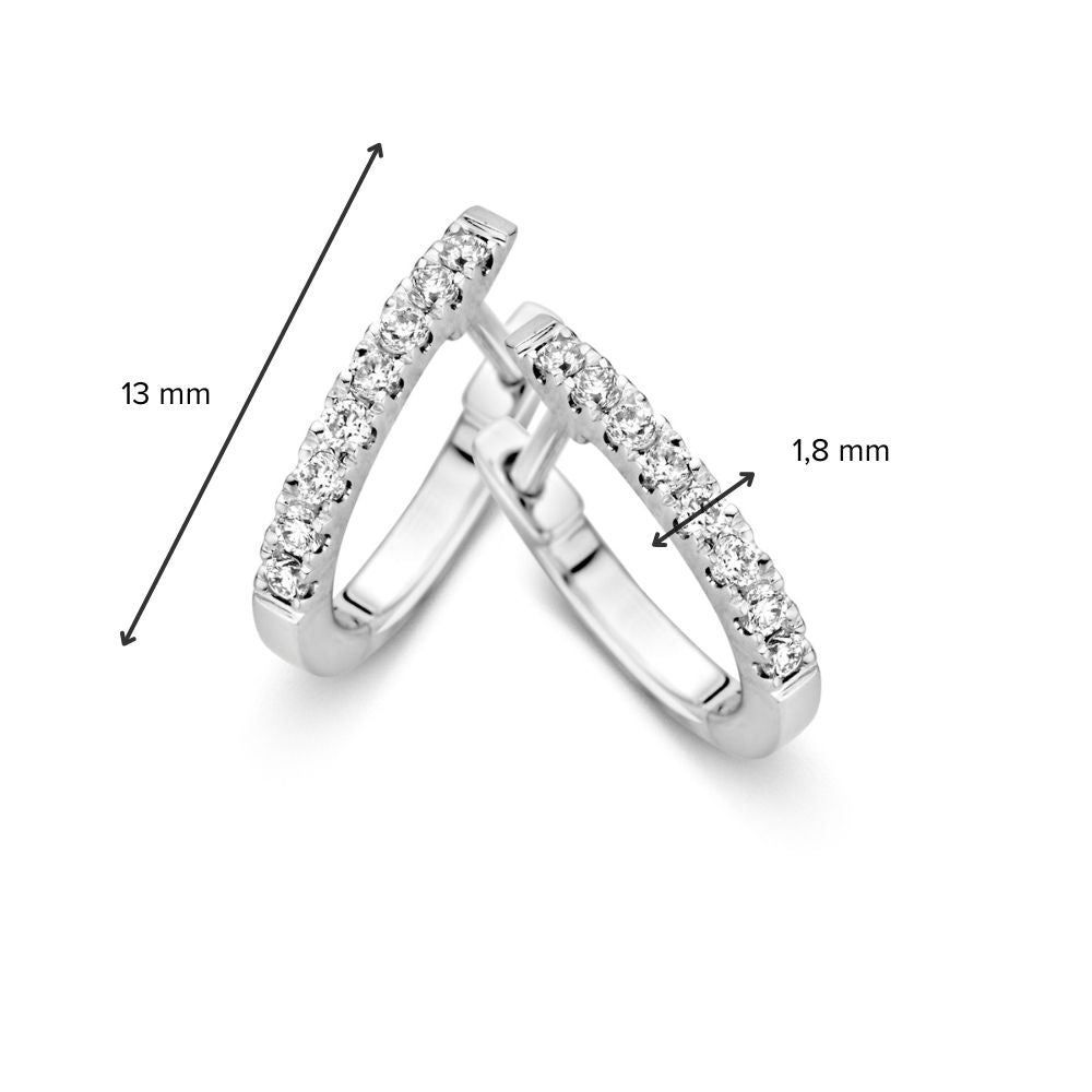 Ohrringe aus Weißgold mit Diamanten in schlichter Fassung – Eleganz in Perfektion 0,21 ct.