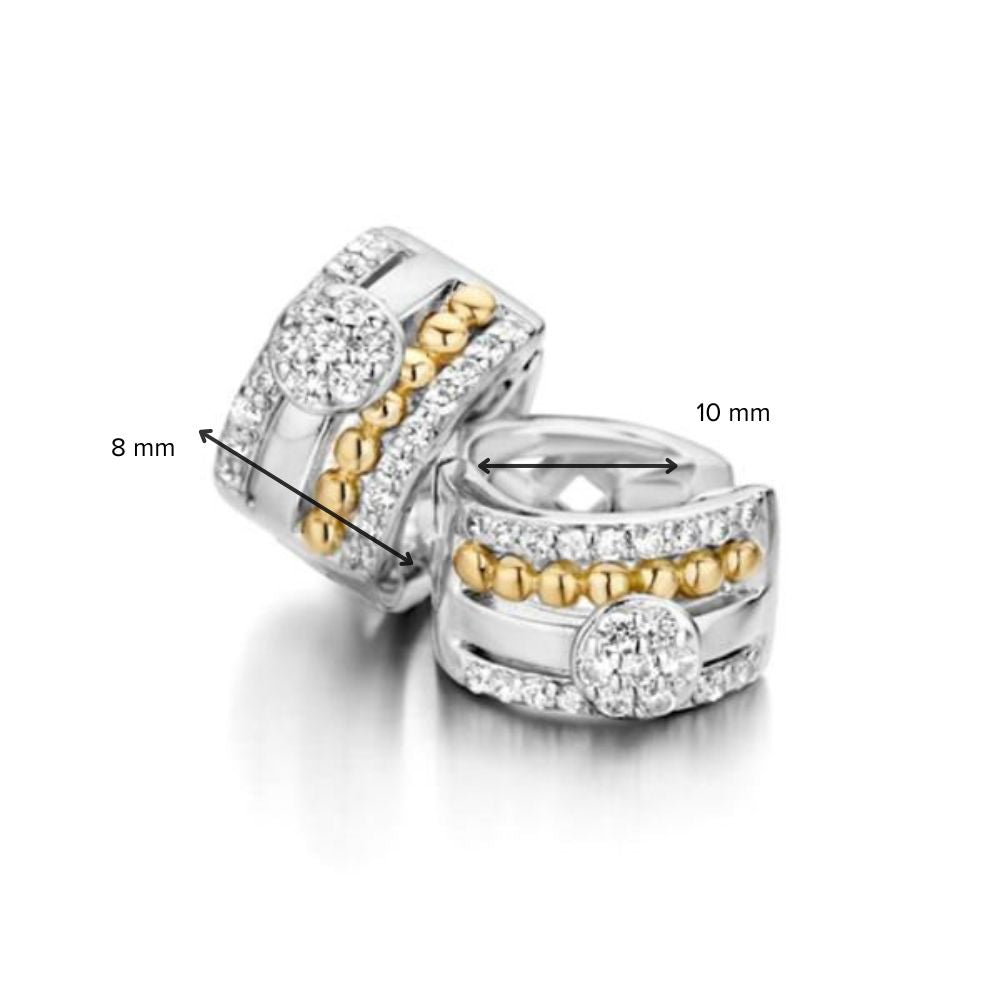 Ohrringe aus Sterlingsilber mit 14 Karat Gold und Zirkonia – Eleganz im Set