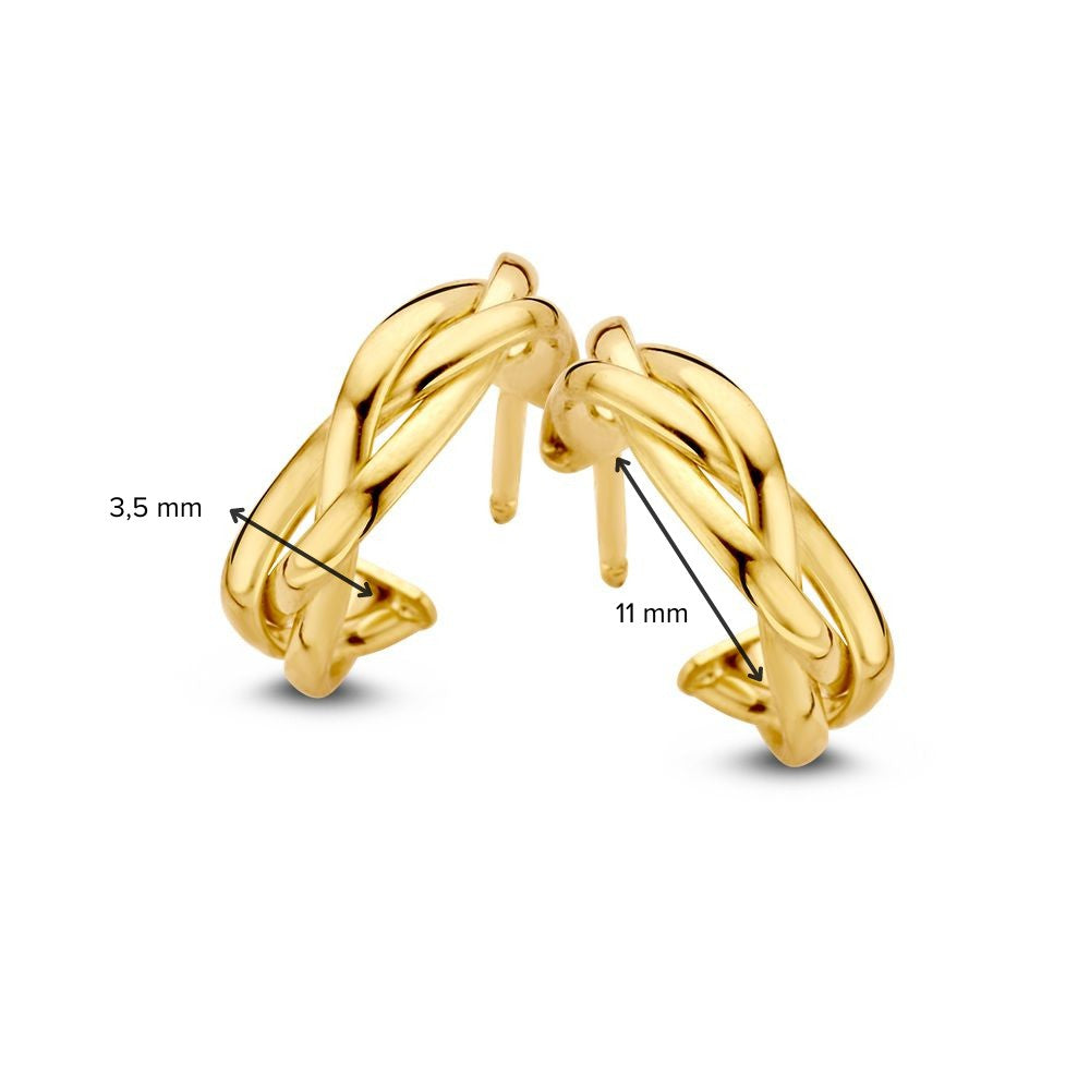 Zeitloses 14-Karat Bicolor Goldarmband für Damen – Gelb/Weiß – 19 cm
