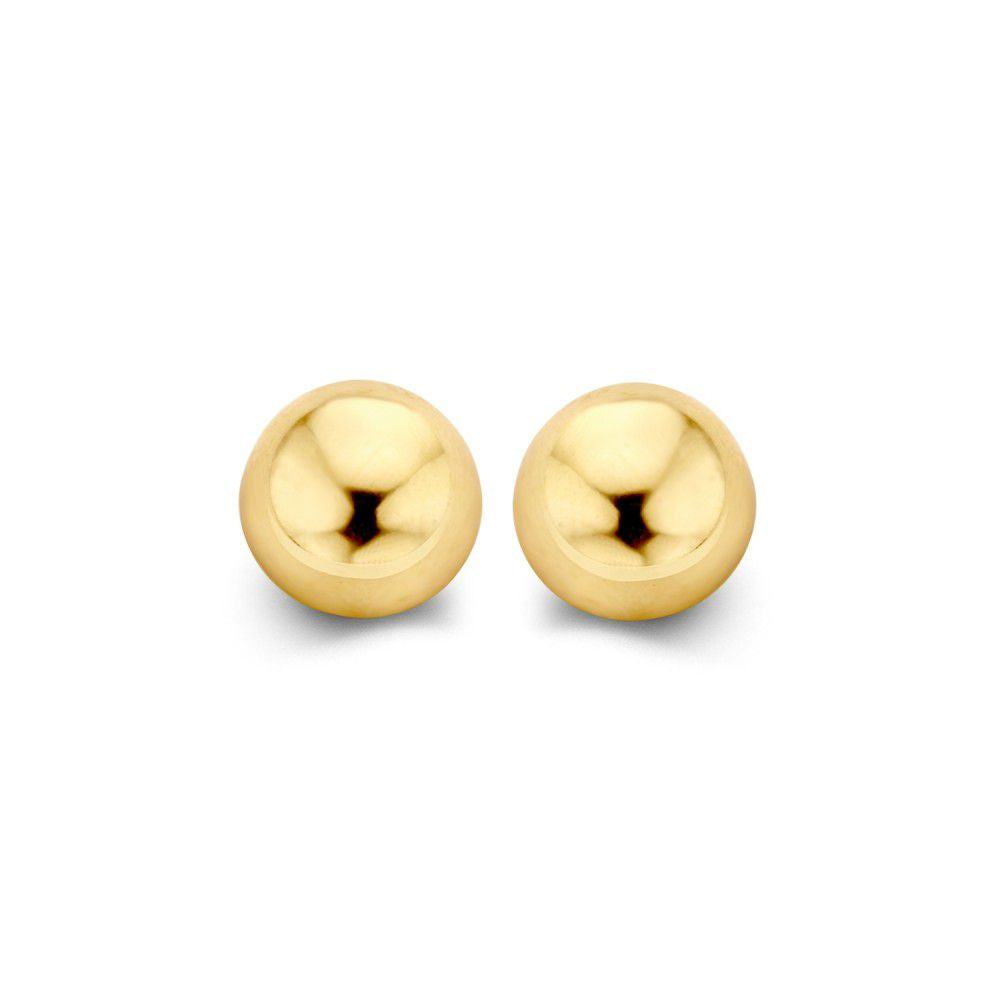 Ohrstecker aus 14 Karat Gelbgold mit minimalistischem Design und 6 mm Durchmesser