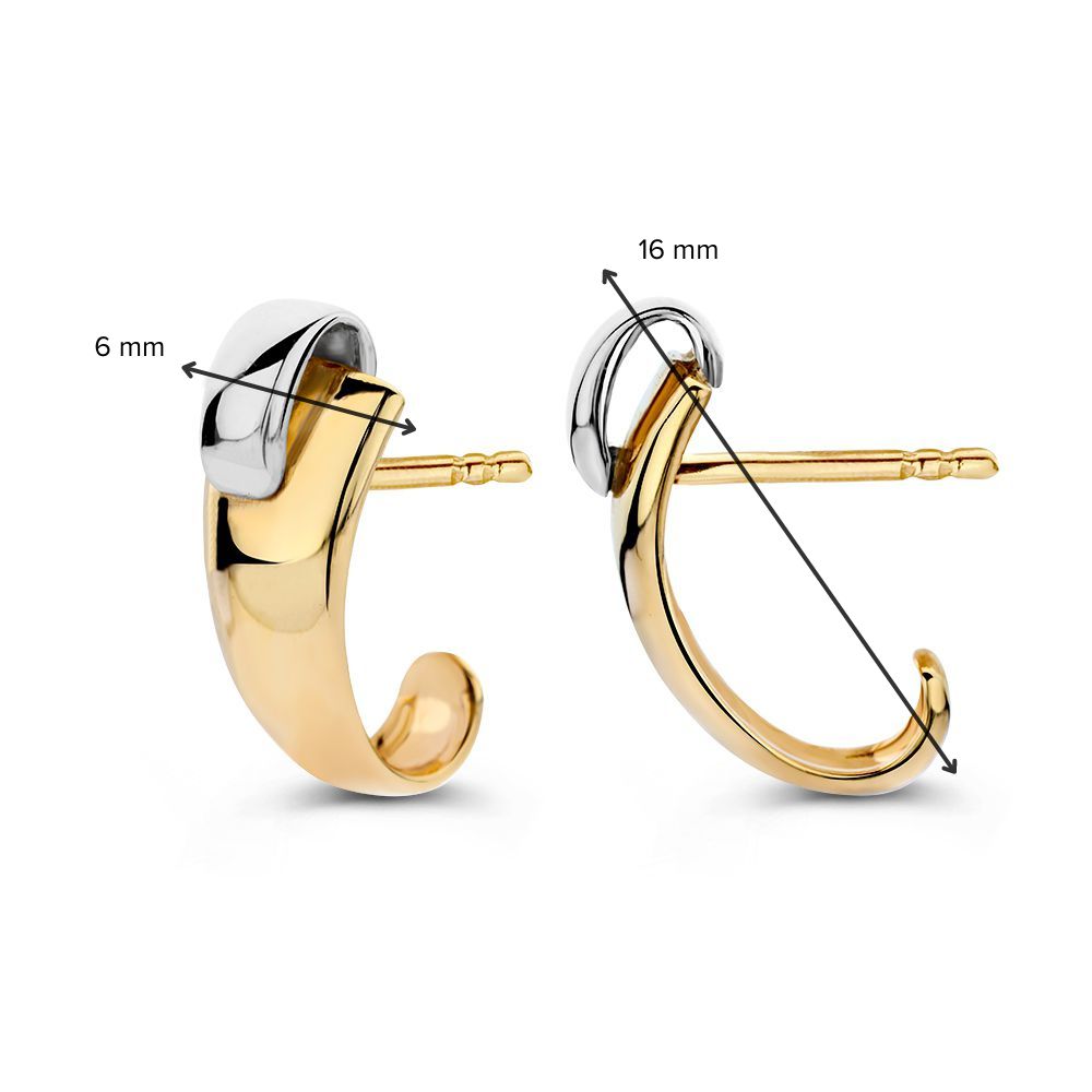 14 Karat Bicolor Gold Ohrstecker für Damen – Gelb-/Weißgold Ohrstecker