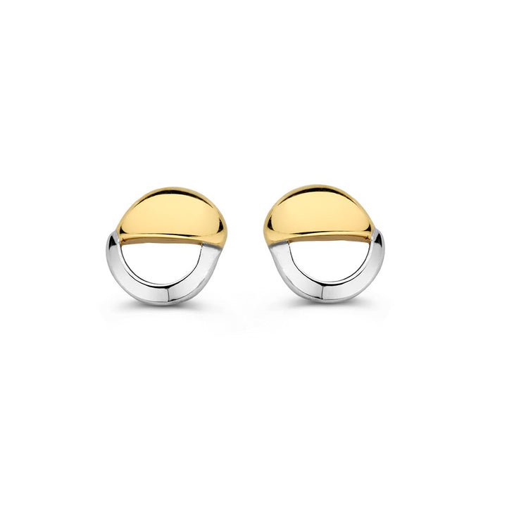 14 Karaat Bicolor Gouden Oorstekers voor Dames – Geel/Wit Gouden Oorstekers