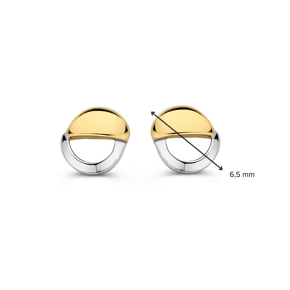 14 Karat Bicolor Gold Ohrstecker für Damen – Gelb/Weißgold Ohrstecker