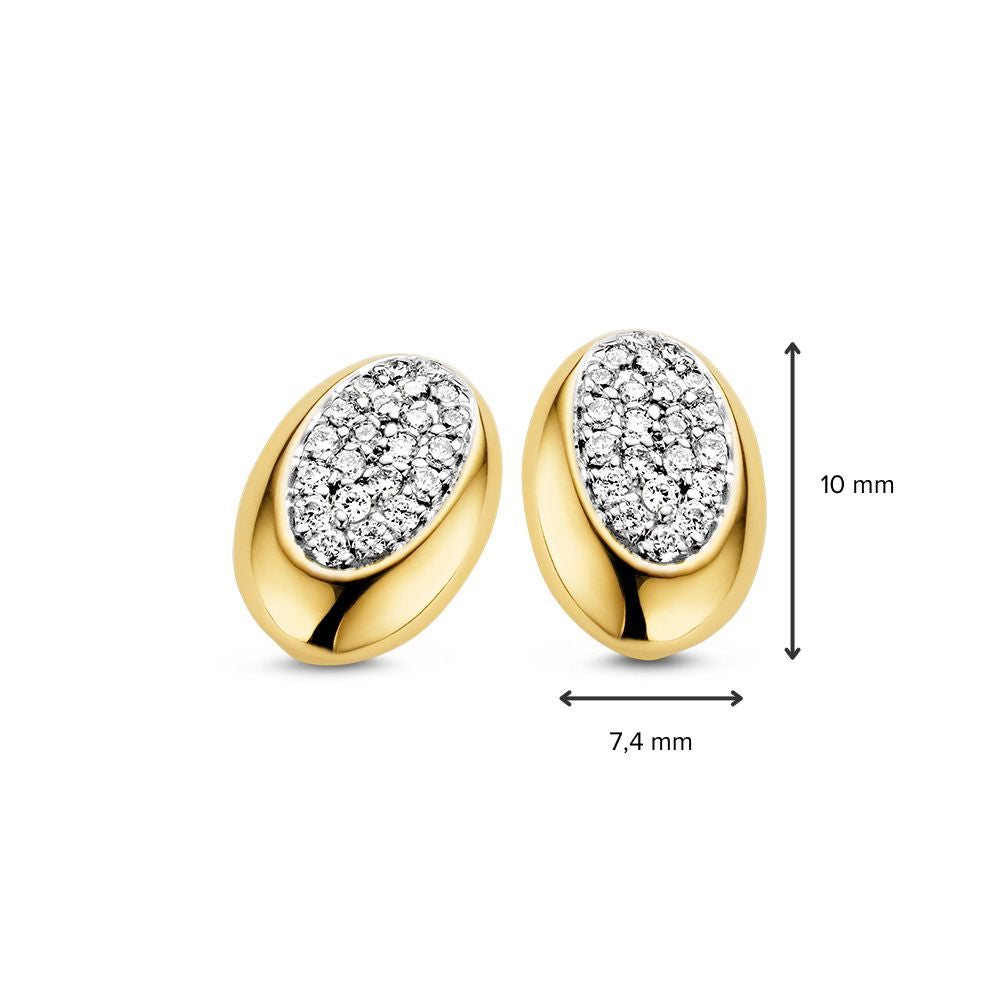 14 Karat Bicolor Gold Ohrstecker mit Brillant – 0,02 ct Diamant