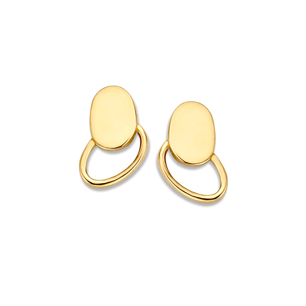 Ohrstecker aus 14K Gelbgold mit ovaler Form und minimalistischem Design