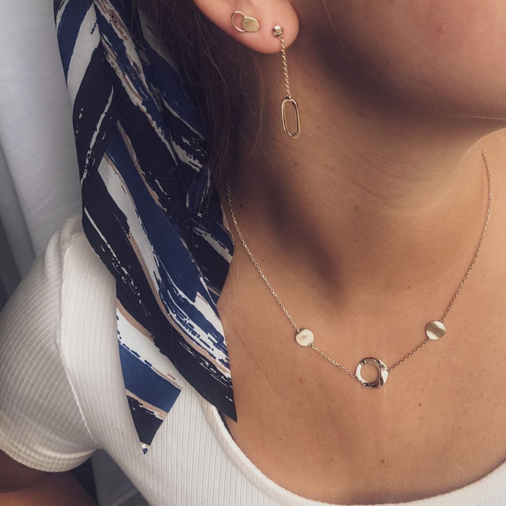 14K Geelgouden Oorstekers met Lange Aanhangers 40mm
