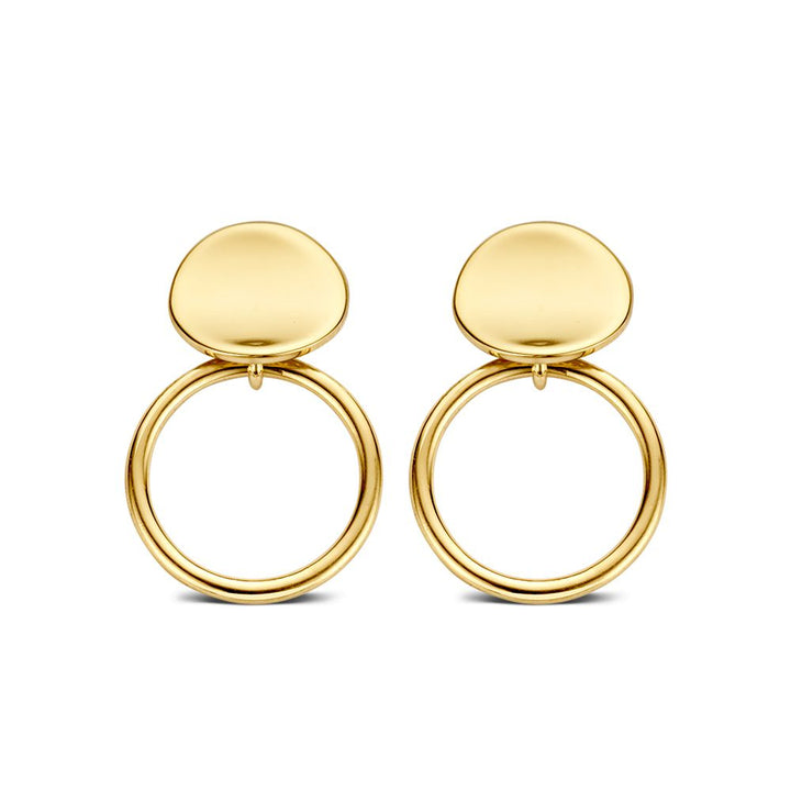 14K Geelgouden Oorstekers 18mm x 12mm – Eenvoudig en Verfijnd Design