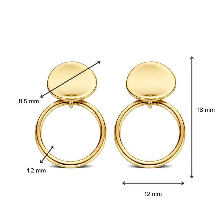14K Geelgouden Oorstekers 18mm x 12mm – Eenvoudig en Verfijnd Design