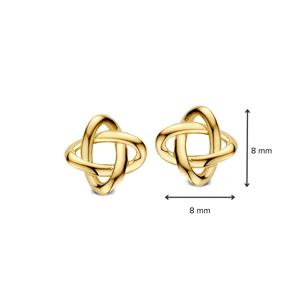 14K Gelbgold Ohrstecker, geflochtenes Modell