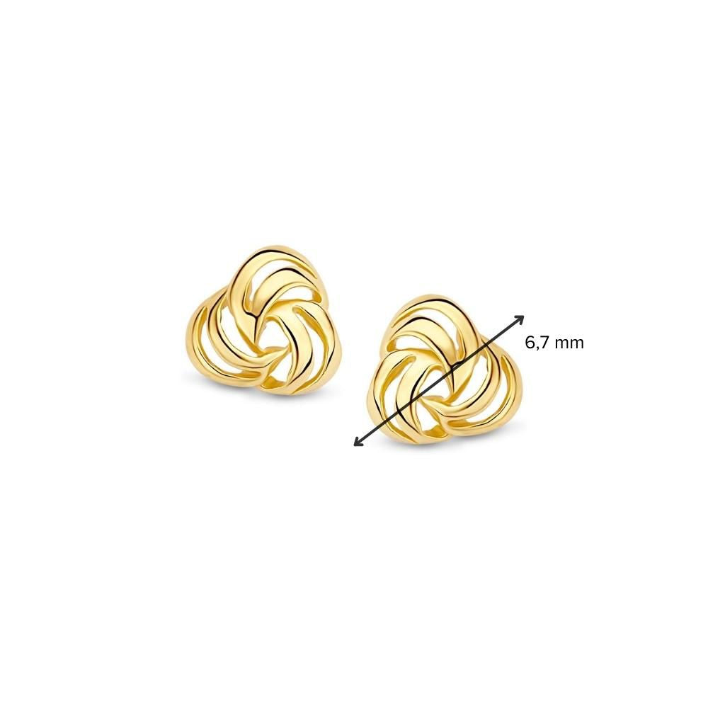 Geelgouden Oorstekers 14K - 7.3mm, Minimalistisch Design