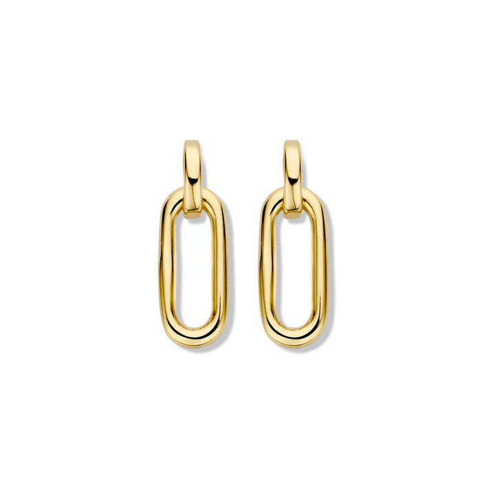 14K Geelgouden Oorstekers met Paperclip Schakel