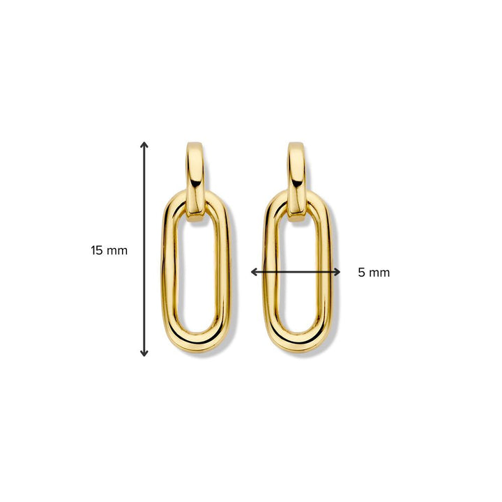 14K Geelgouden Oorstekers met Paperclip Schakel