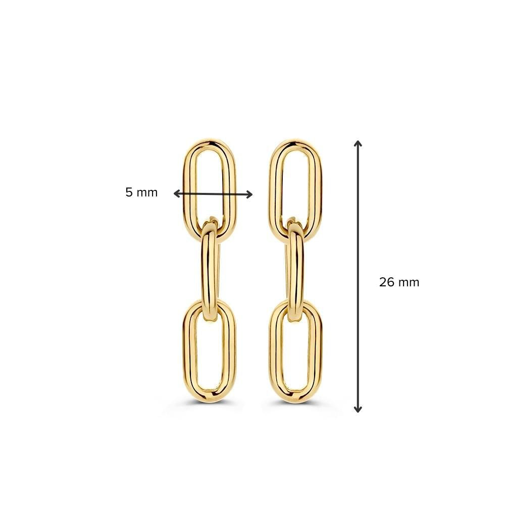 Gelbgold Ohrstecker mit Paperclip-Glied in 14 Karat Gold