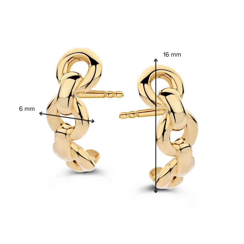 Gelbgold-Ohrstecker mit Gliedermuster aus 14 Karat Gold