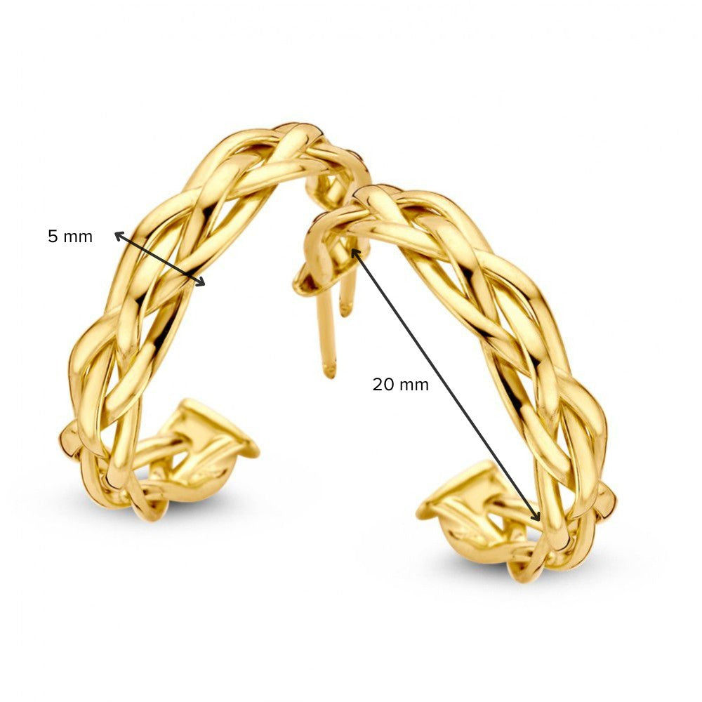 Gelbgoldene Ohrstecker 14K 20mm – Schlichte Eleganz