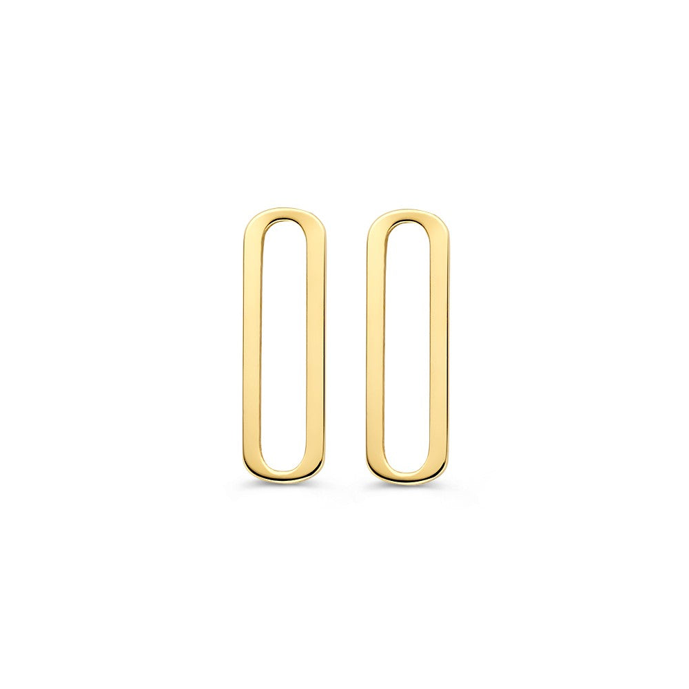 Ohrstecker in ovaler Form aus 14 Karat Gelbgold
