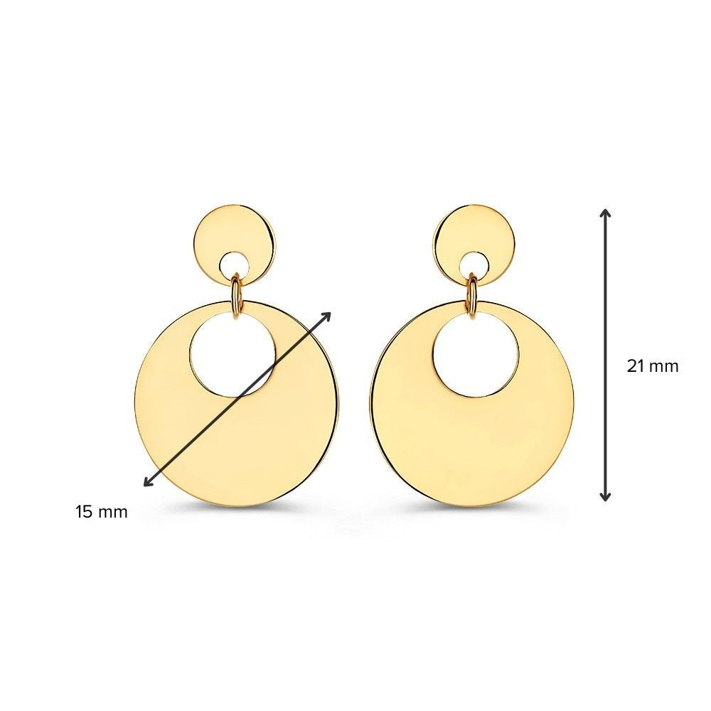 Verspielte Gelbgold-Ohrringe mit Hängeelementen aus 14 Karat Gold