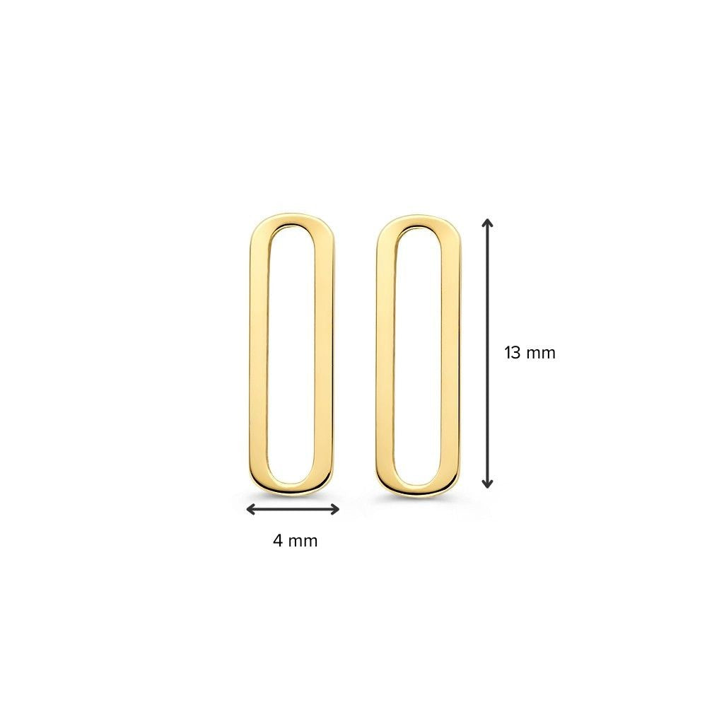 Gelbgold-Ohrstecker mit ovaler Form aus 14 Karat Gold