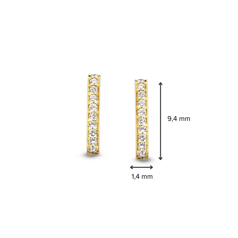 Gelbgold Ohrstecker Stäbchen mit Diamant aus 14 Karat Gold
