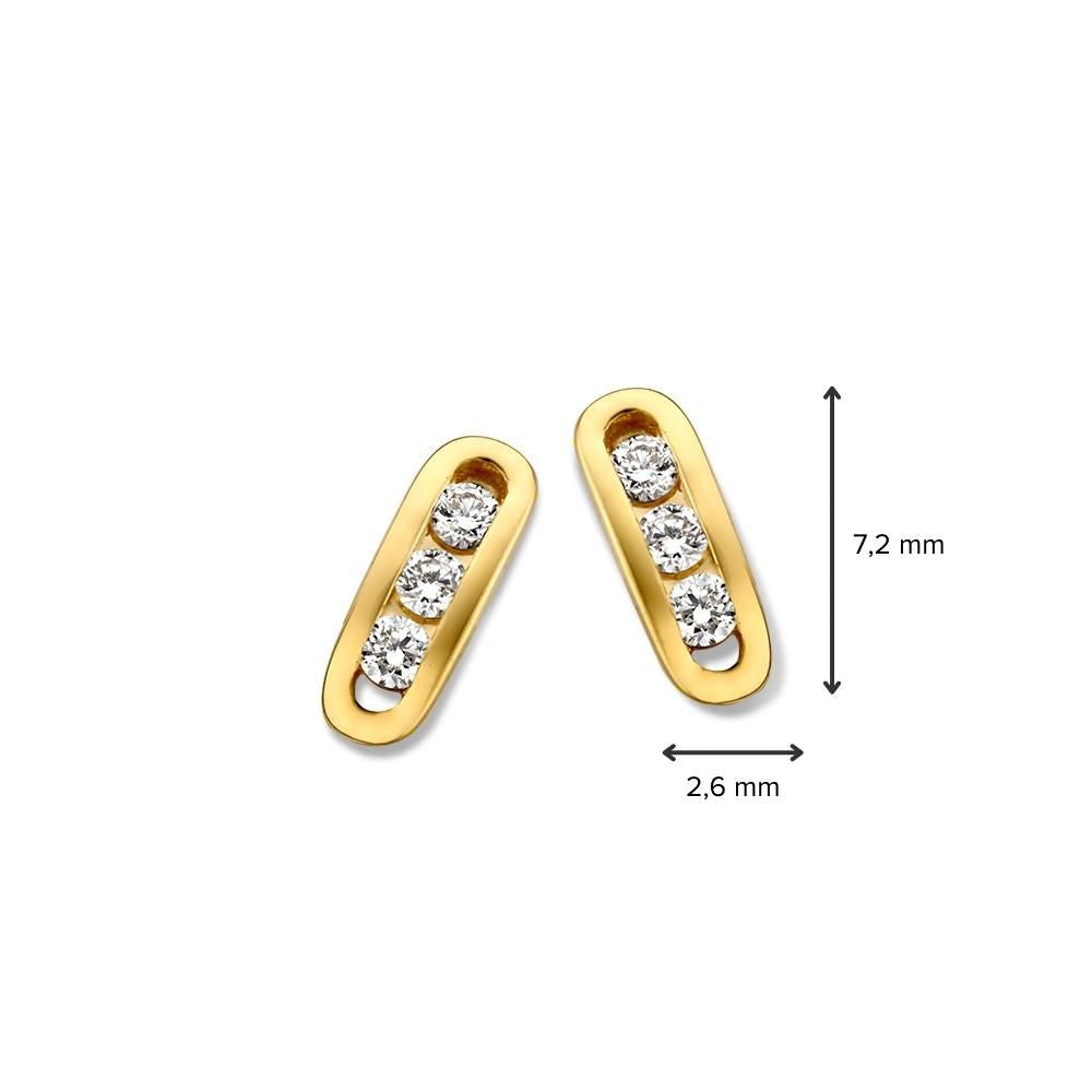Gelbgoldene Ohrstecker mit Diamanten in 14 Karat Gold