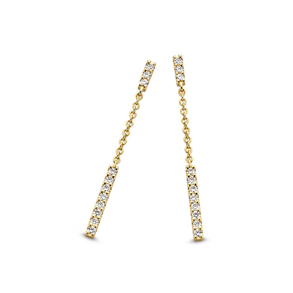 Geelgouden Oorstekers met Diamant van 0,12 crt. – Subtiele Elegantie