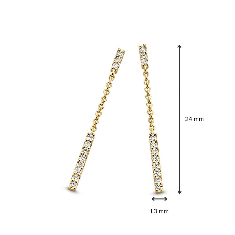 Gelbgold Ohrstecker mit Diamant von 0,12 kt. – Dezente Eleganz