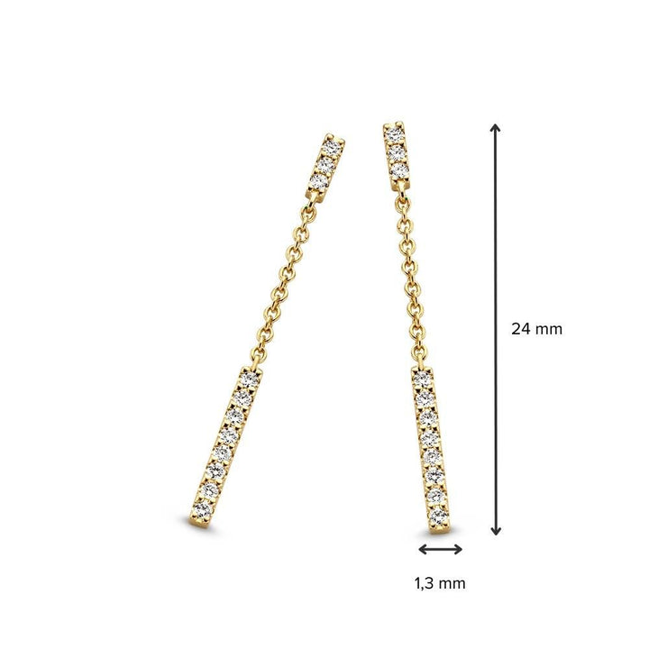 Geelgouden Oorstekers met Diamant van 0,12 crt. – Subtiele Elegantie
