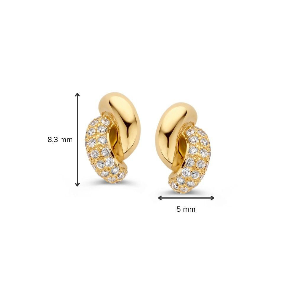 Elegante Gelbgold-Knotenohrringe mit Diamanten, 0,15 Karat – Zeitloser Schmuck für Damen