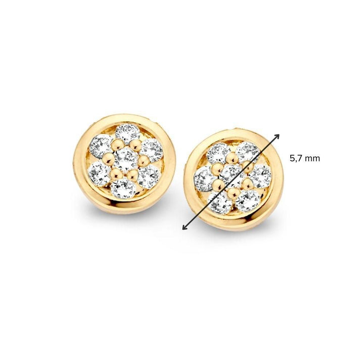 Geelgouden Oorstekers met Diamant van 0,18 crt. – Elegante