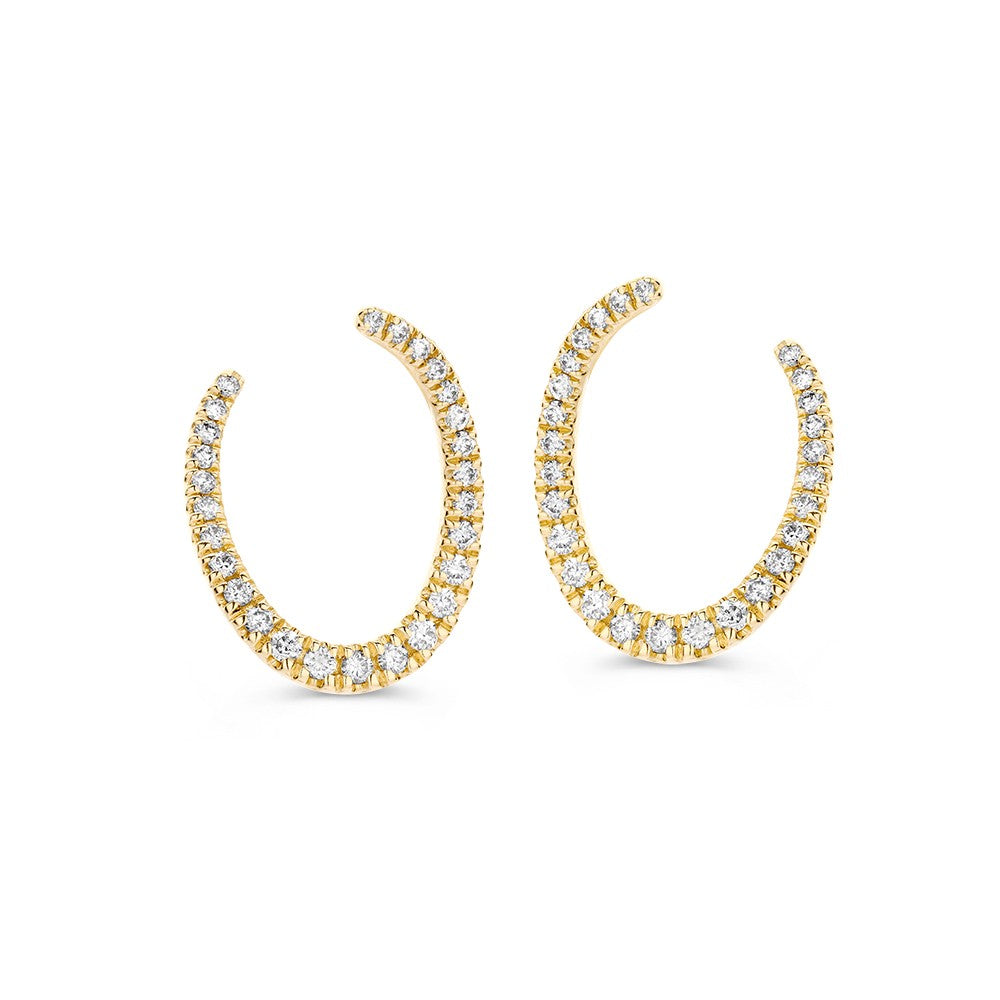 Ohrstecker aus Gelbgold mit Brillanten, 0,25 ct, in geschwungener Form