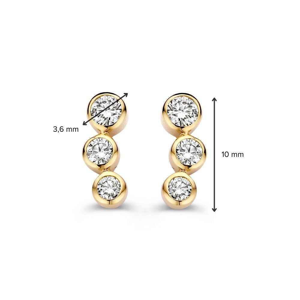 Ohrringe aus raffiniertem 14 Karat Gelbgold „Bubbles“ mit 0,34 Karat Brillanten