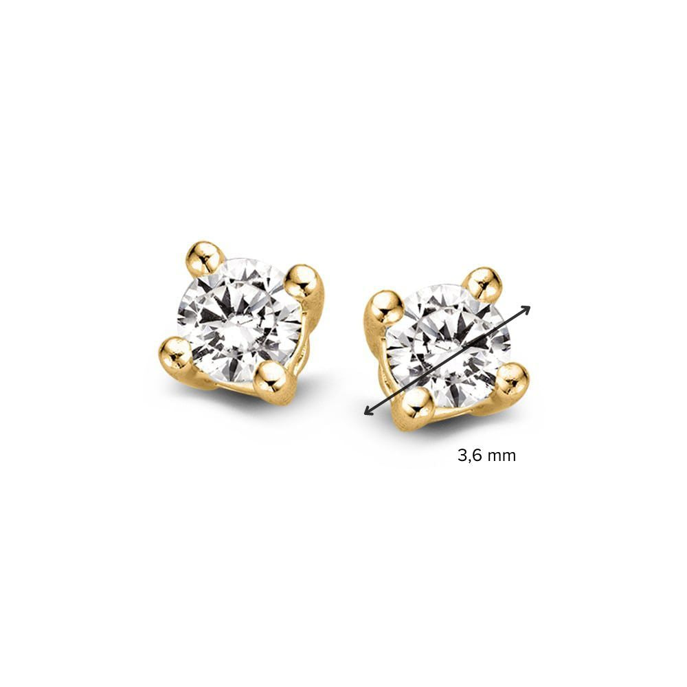 Gelbgold Solitär Ohrstecker mit 2 Diamanten von 0,20 Karat