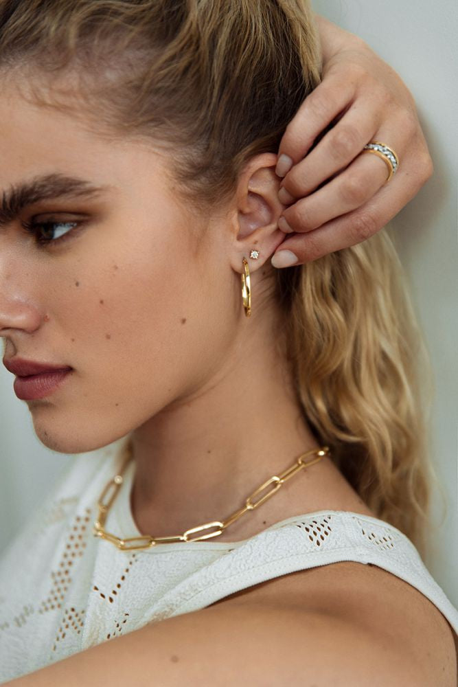 Gelbgold Solitär Ohrstecker mit 2 Diamanten von 0,20 Karat