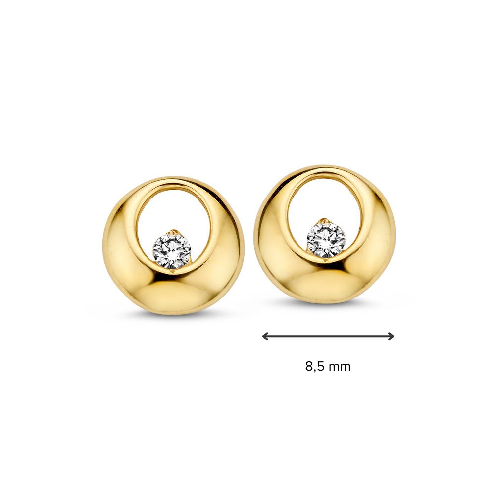 Gelbgold Ohrstecker mit Zirkonia – 14 Karat, zart und elegant
