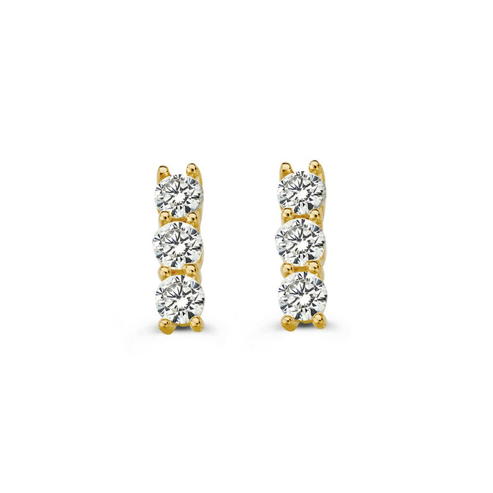 Geelgouden Oorstekers met Zirkonia – 14 Karaat