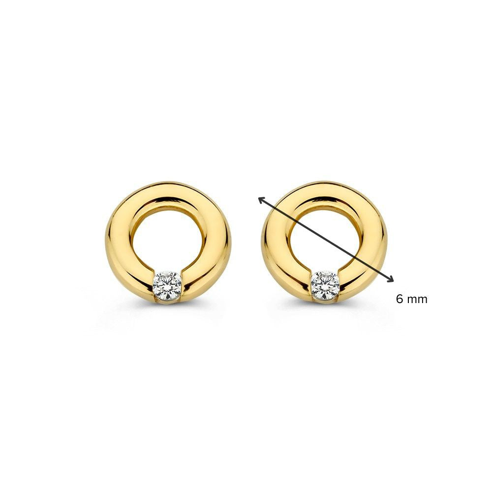 Gelbgold Ohrstecker mit Zirkonia – 14 Karat