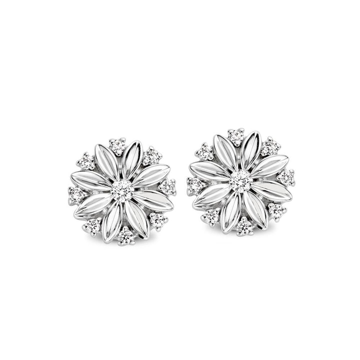 Witgouden Oorstekers met Diamant – 14 Karaat, Briljantslijpsel, Subtiele Luxe