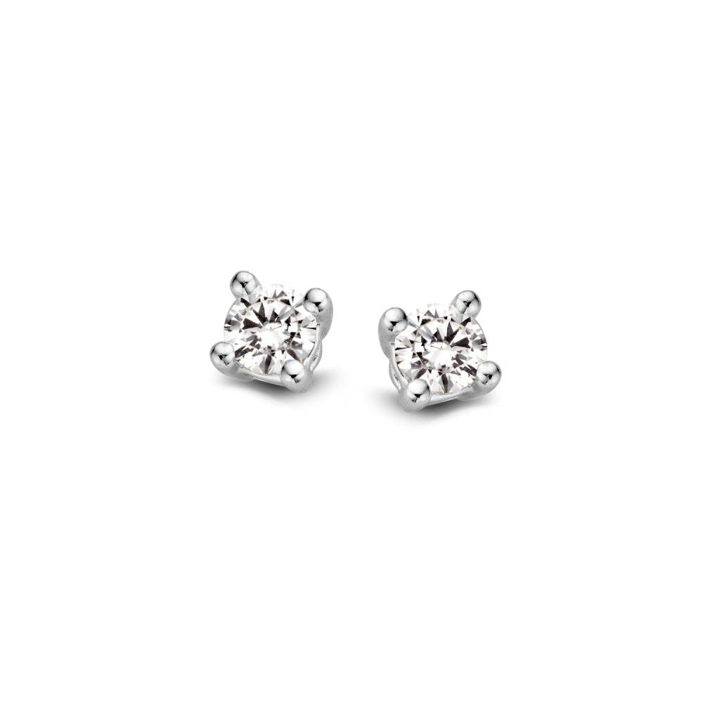 14-karätige Weißgold-Ohrstecker mit 2x 0,10 ct Brillantdiamanten