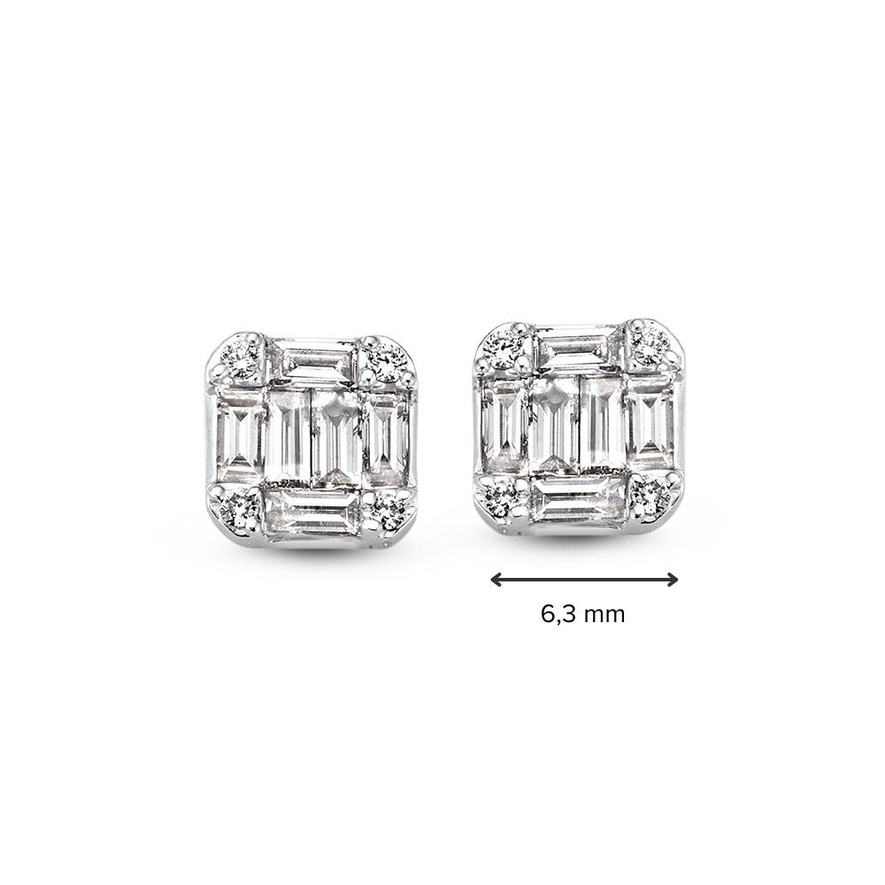 Ohrstecker aus Weißgold mit Baguettediamanten – 14K Ohrringe für Damen, 0,68 ct Diamant