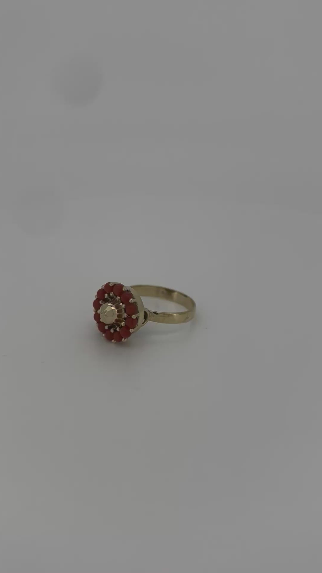 Vintage Goldring 14k Blutkoralle 2,7gr