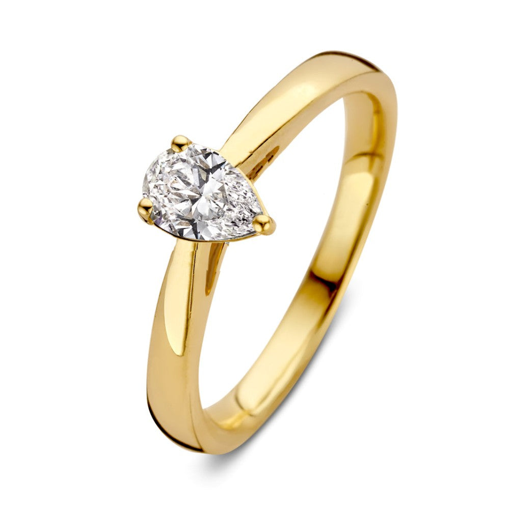 Ring aus Gelbgold mit zwei Diamanten in Tropfenform
