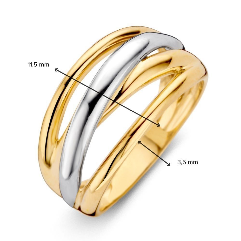 14 Karat Goldring für Damen – Gelb-/Weißgold – Van der Kooij – Kostenloser Versand
