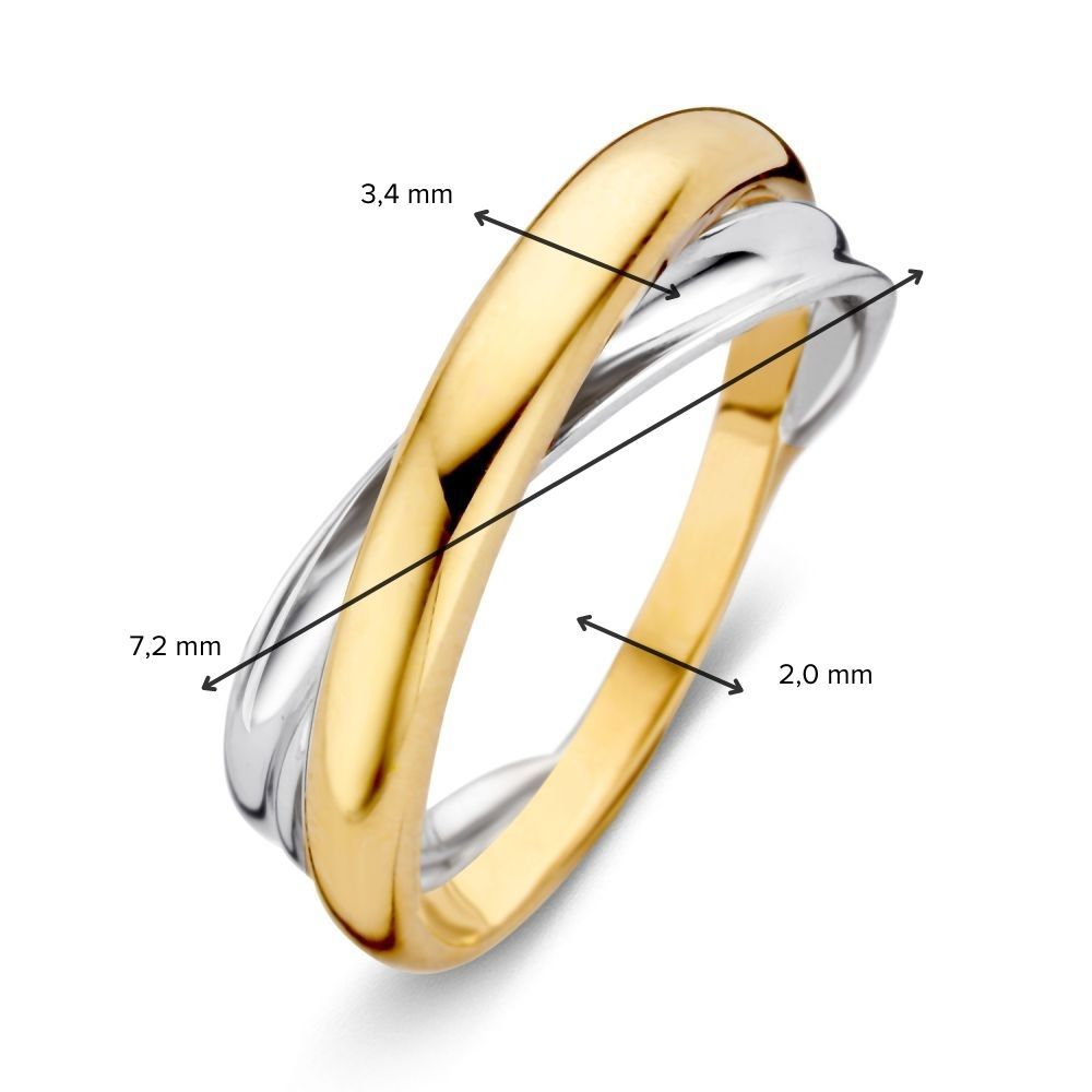 Zeitloser 14 Karat Bicolor Damenring – Luxus in Gelb- und Weißgold