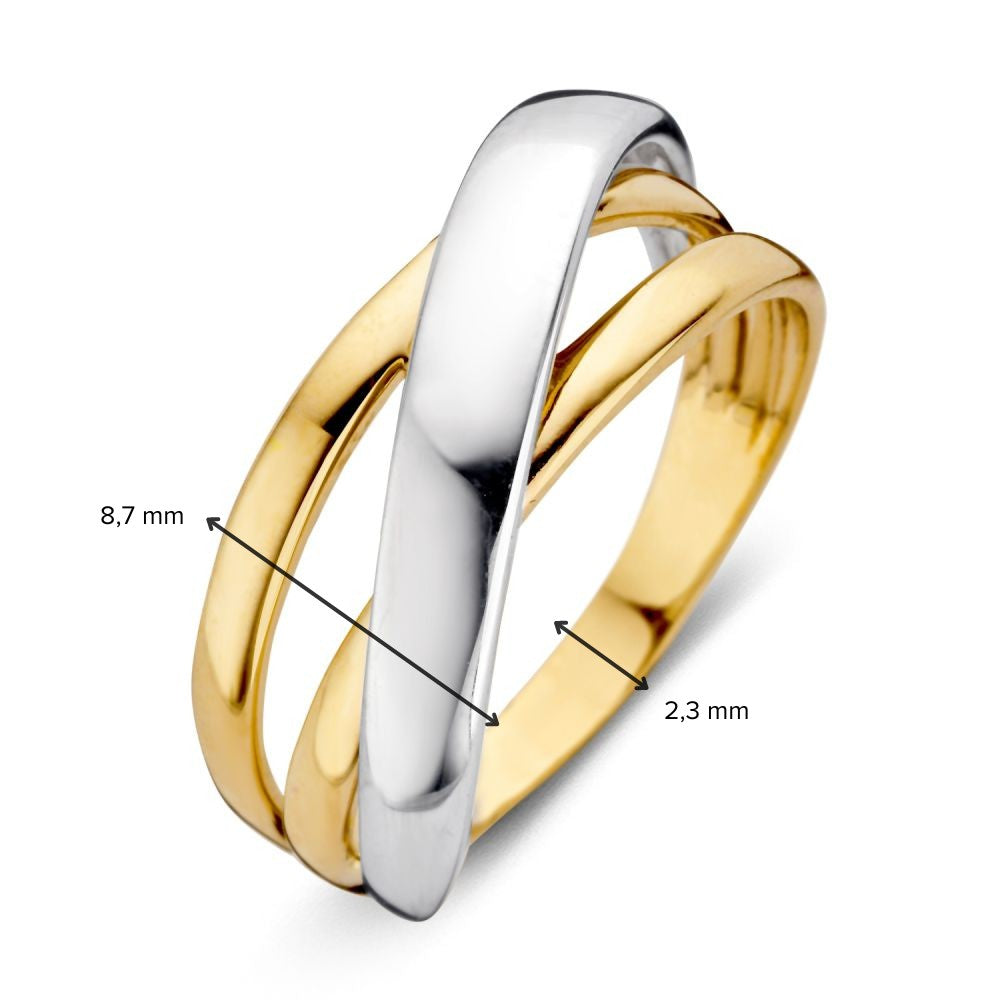 Damenring aus 14 Karat Bicolor-Gold – dezenter Luxus und zeitlose Raffinesse