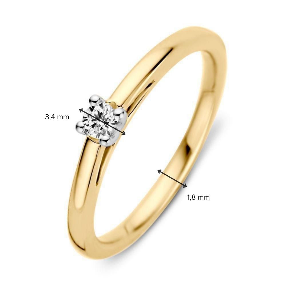 14-Karat-Bicolor-Goldring mit brillantgeschliffenen Diamanten