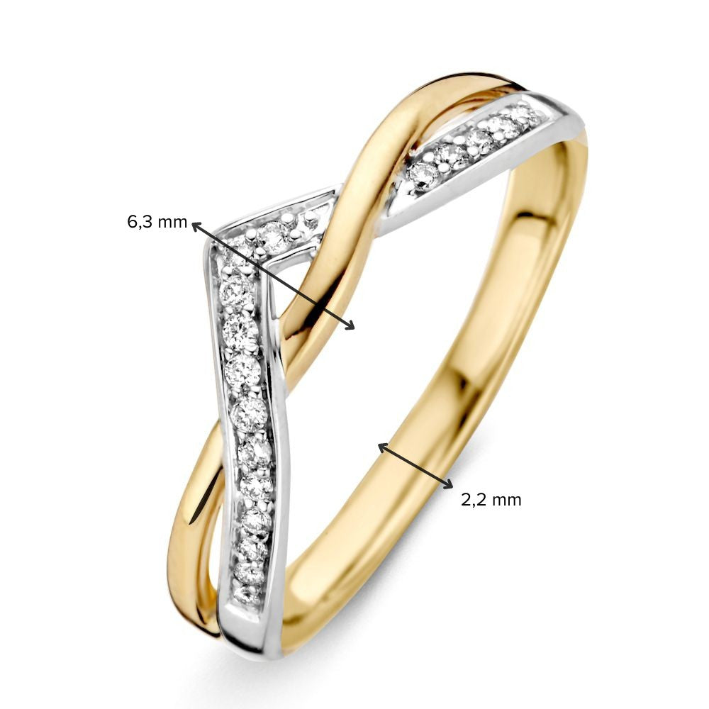 Ring Bicolor Brillant 0.10 Karat