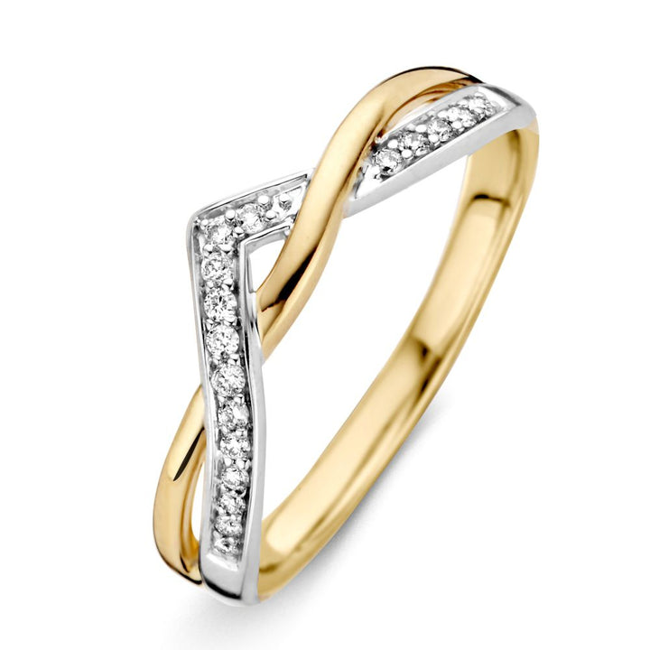 Ring bicolor briljant 0.10 crt.