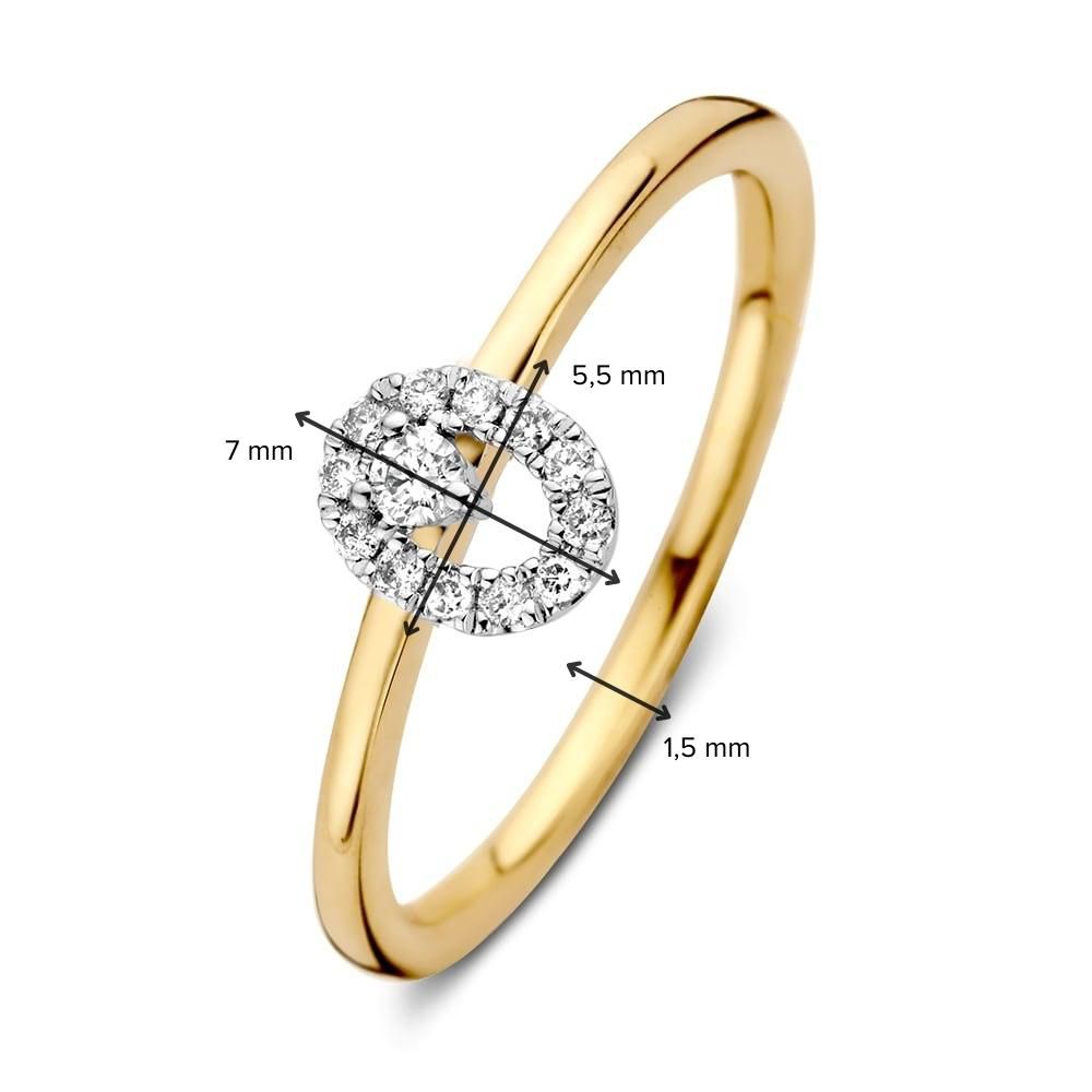 14 Karat Gelb- und Weißgold Ring mit Brillanten