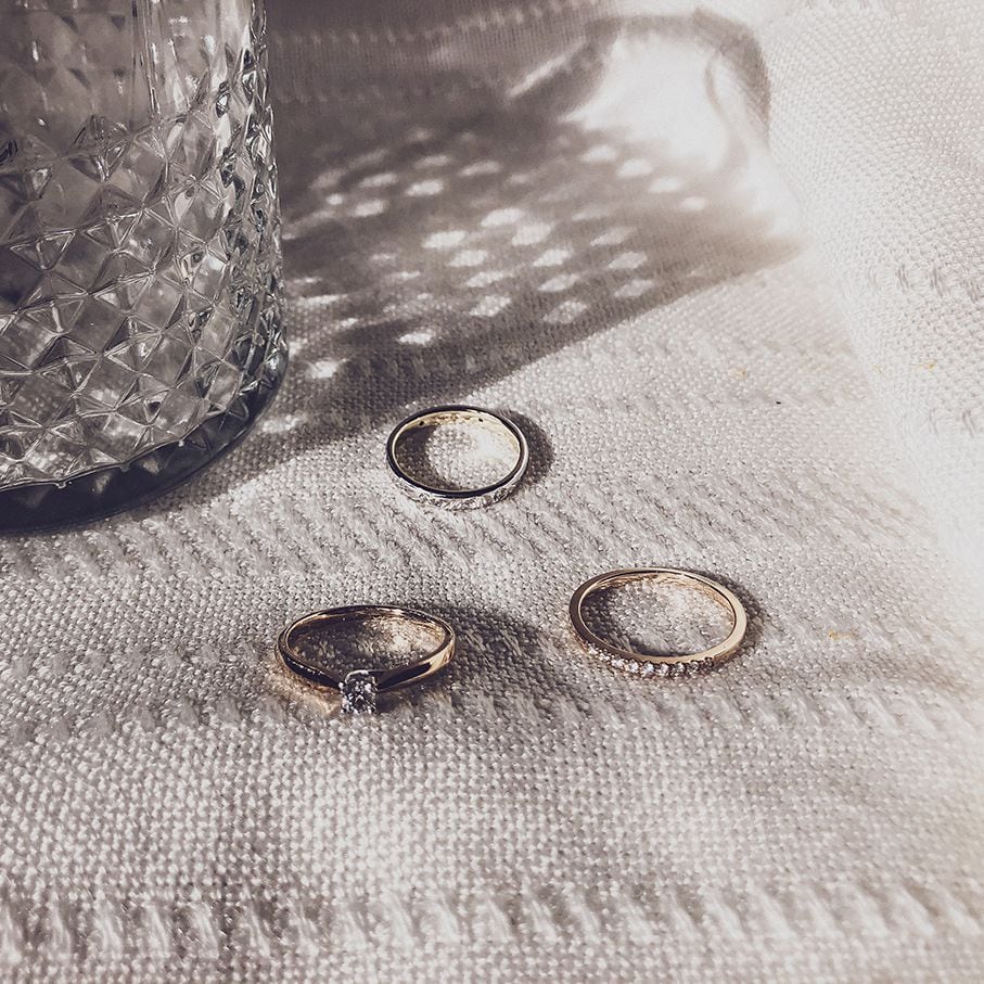 Bicolor-Goldring mit Diamanten – 0.20 Karat