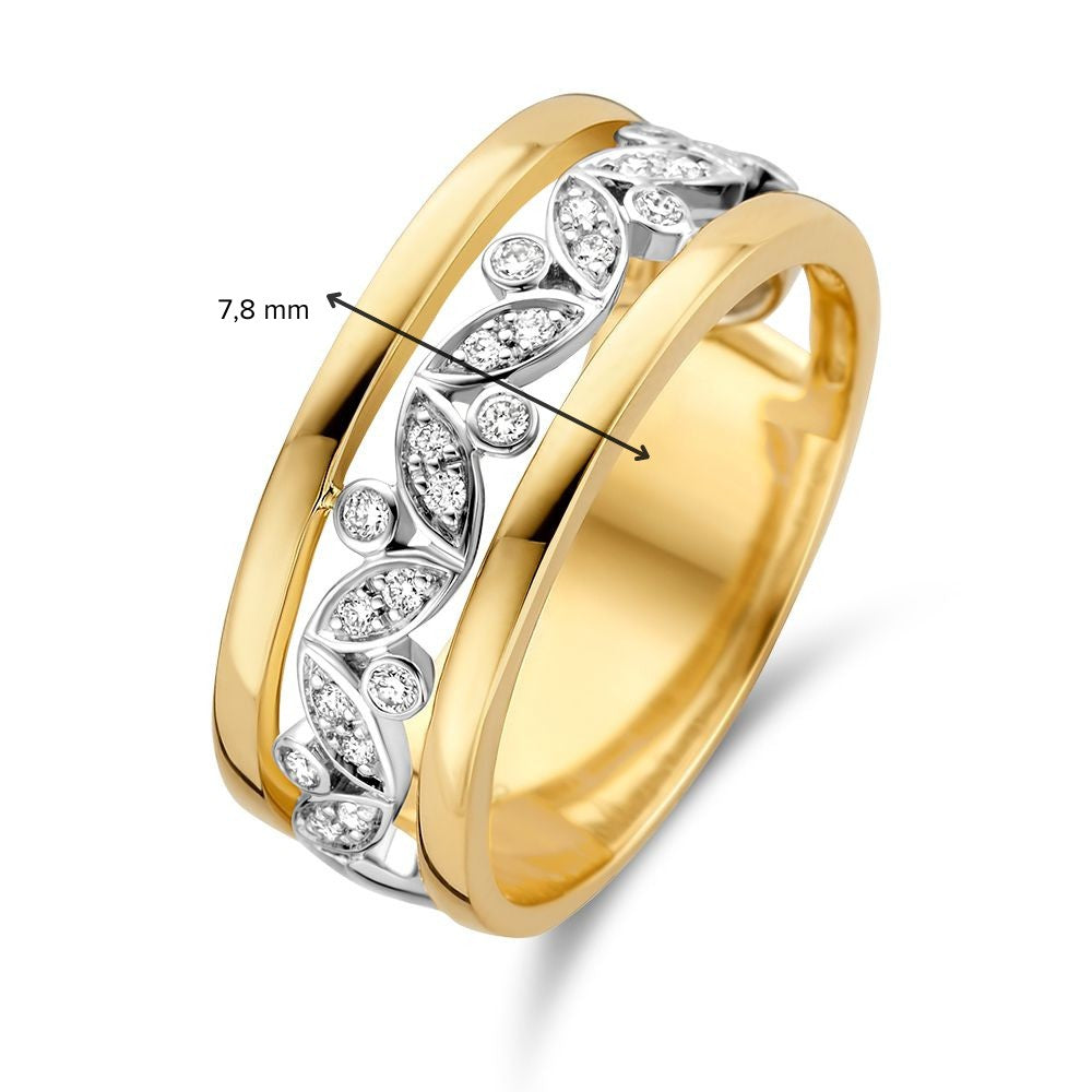 Bicolor Goldring mit Diamant – 0,20 Karat